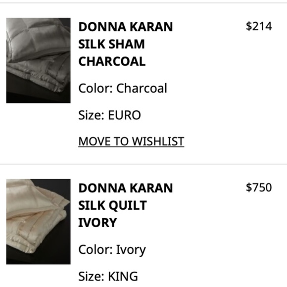 Donna Karan 100% quilted Silk Standard/Queen SILVER sham - Picture 12 of 16